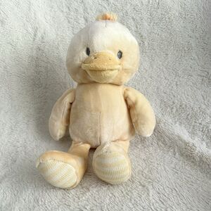 Little Miracles Yellow Chick Duck Plush Striped Knit Costco 13" Stuffed Animal